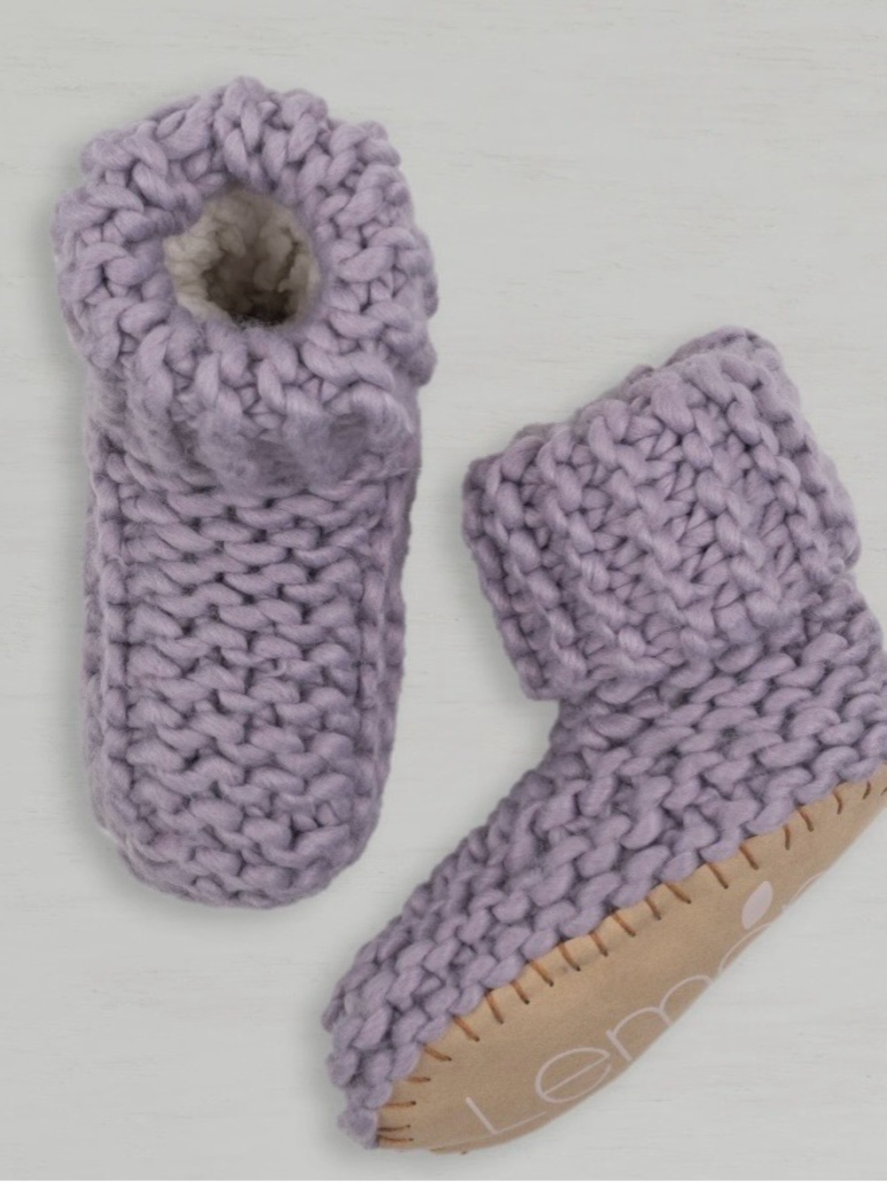 Lemon Lavender Knit Kids Slipper Boots